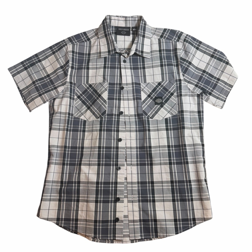 Harley-Davidson Men's Forever Harley Button-Up Short Sleeve Shirt Large